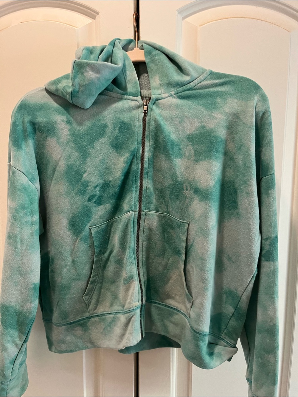 Old Navy Teal Green Tie-Dye Zip Hoodie
